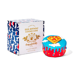 Thoughtfully Pets superhero dog birthday cookie cake in peanut butter flavor, ideal for celebrations.