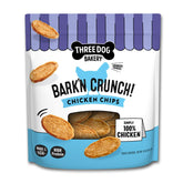 Three Dog Bakery Bark'n Crunch Chicken Chips 15 oz bag, real chicken snack for dogs.