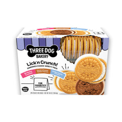 Three Dog Bakery Lick’n Crunch Fan Favorites cookies in a bag ready for training rewards.
