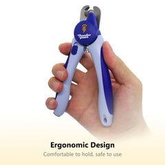 Thunderpaws clippers with protective guard prevent over-trimming during grooming.