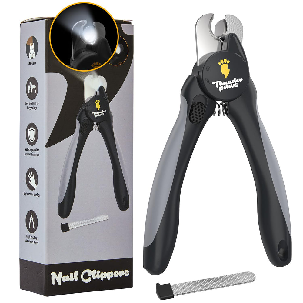 Thunderpaws LED dog nail clippers with light for precise trim