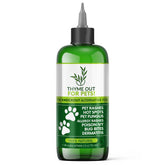 Thyme Out for Pets bottle-front shows natural itch relief formula for dogs and cats