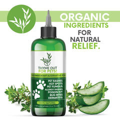Thyme Out for Pets closeup-ingredients-organic-thyme emphasizes organic herbal base