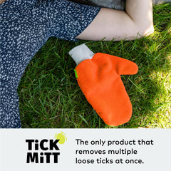 TiCK MiTT orange glove outdoor hike, durable chemical-free helper for on-trail care
