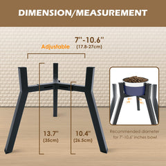 Tidant adjustable-width stand fits bowls 7 to 10.6 inches for versatility.