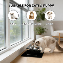 Two wide shallow stainless steel bowls for easy access
