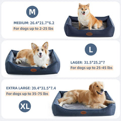 Tidore dog bed waterproof lining guards cushions against spills and accidents.