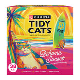 Purina Tidy Cats Bahama Sunset litter bag front showing tropical fragrance.