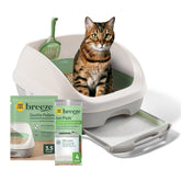 Purina Tidy Cats Breeze open box system shown for easy setup and cleaner space.