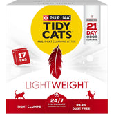 Purina Tidy Cats LightWeight 24/7 Performance box with easy carry and pour