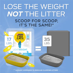 Purina Tidy Cats Lightweight with Glade Clear Springs multi-cat litter bag demonstrates easy setup for busy households.