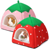 Tierecare two-pack guinea pig hideouts offer plush comfort for cozy naps.