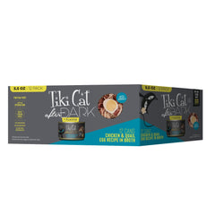 TIKI CAT After Dark shredded-chicken-and-quail-egg in broth supports hydration.