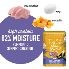 Tiki Cat Aloha Friends ingredients, real chicken pumpkin egg for protein-rich meals