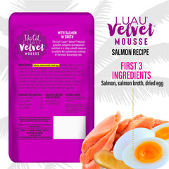 Tiki Cat Luau Velvet Mousse salmon close-up shows real fish as first ingredient