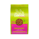 Tiki Dog Born Carnivore lamb kibble bowl for small dogs promotes savory meals.