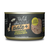 Tiki Cat After Dark Pâté+ chicken can with minced meat for a protein-rich feline meal.