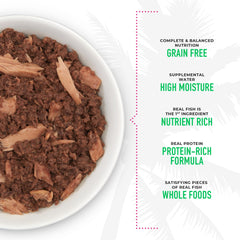 Grain-free label signals a grain-free option for cats on a balanced wet diet