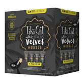 TIKI PETS Tiki Cat After Dark Velvet Mousse variety pack pouches for cats, high-protein meals.