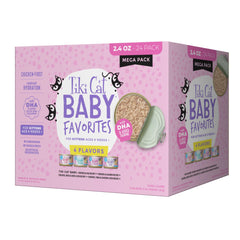 TIKI PETS Tiki Cat Baby Mega Pack cans shown for kitten-friendly nutrition