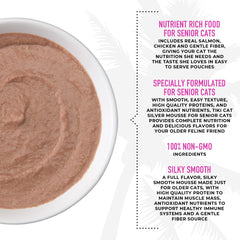 Tiki Cat Silver Mousse ingredient label view showing grain-free, non-GMO components