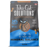 Tiki Cat Solutions Mineral Balance chicken dry cat food bag front, premium nutrition for adult cats.