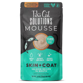 TIKI PETS Tiki Cat Solutions Mousse Salmon pouch shows real salmon for a protein-rich meal