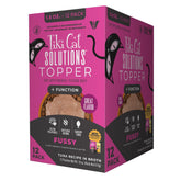 TIKI PETS Tiki Cat Solutions Topper Fussy tuna in broth pouch front enhances meal appeal for picky cats.
