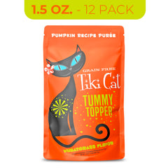 Tiki Pets Tummy Topper wheatgrass-pumpkin close-up, highlighting fiber-forward formula