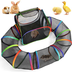 TIKIWIK guinea pig playpen with rainbow tunnel for safe, active play