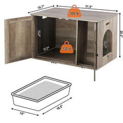Timberer cat litter enclosure double door access eases daily cleaning