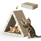 TIMHAKA triangle cat scratcher assembled into a cozy triangle tunnel for naps.