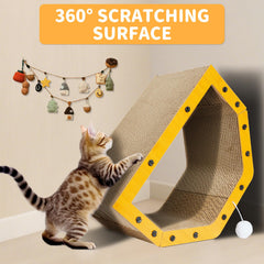 TIMIEEYA cardboard cat house wooden frames boost stability during play.