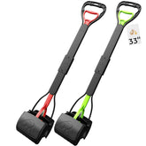 TIMINGILA 33-inch pooper scooper front view highlighting extended reach for cleaner pickups.