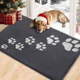 Timo dog door mat with muddy-paws design absorbs moisture at the entry.