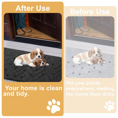 Tindbea dog mat anti-slip textured base preventing slips on hard floors.