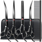 TINMARDA professional dog grooming scissors kit with six-in-one blades for precise grooming.