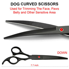 TINMARDA straight dog scissors 7.7 inch for clean trims on legs and back