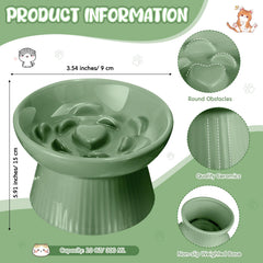 Tioncy elevated cat food bowl prevents spills during feeding