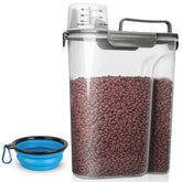 TIOVERY dog food container front view showcasing 6 Qt capacity for dry kibble.