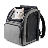 Tirige carrier backpack with structured frame providing upright support for pets during travel