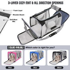 TIYOLAT cat carrier dual entrances enable quick entry and exit