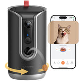 TKENPRO 2K pet camera with treat dispenser for remote feeding and bonding.