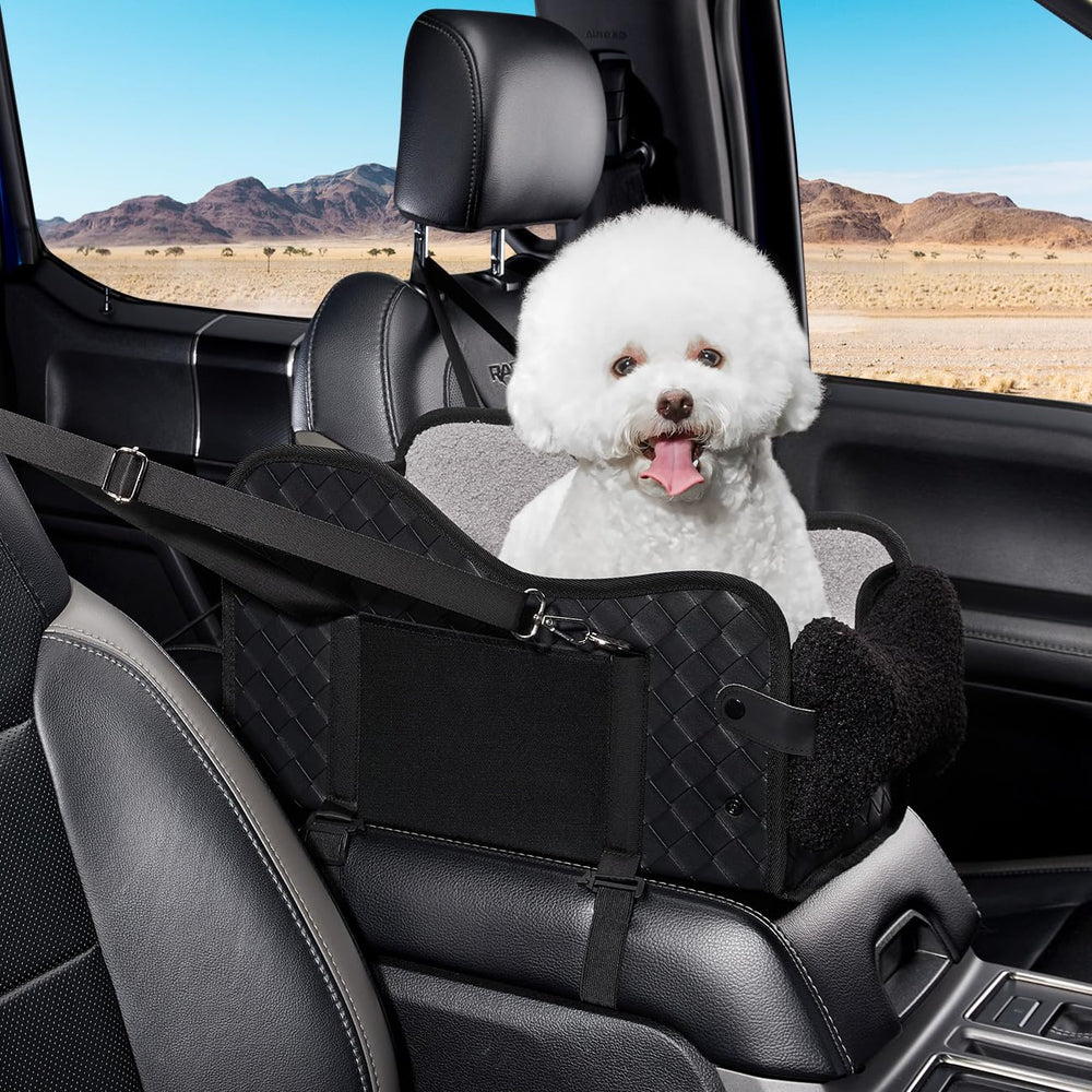 TKYZ center console dog seat view for small dogs, promoting outside scenery