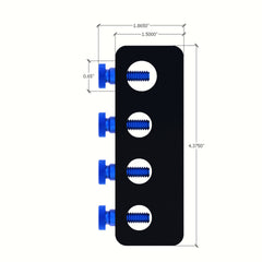 TL Reefs black probe holder shows 0.65-inch temperature slot and 0.55-inch ports.