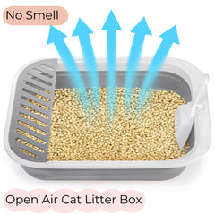 Tlence open-top litter box expanded size ready for use with space to move
