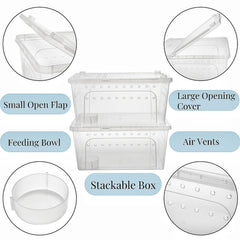 Tlence transparent stackable terrarium offers full visibility and compact storage.