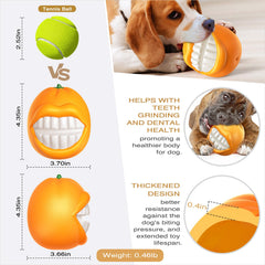 TLKNG large orange squeaky dog toy, squeaker inside, safe indoor outdoor fun