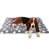 TMbsfatn dog bed mat grey folded view showing compact, space-saving comfort