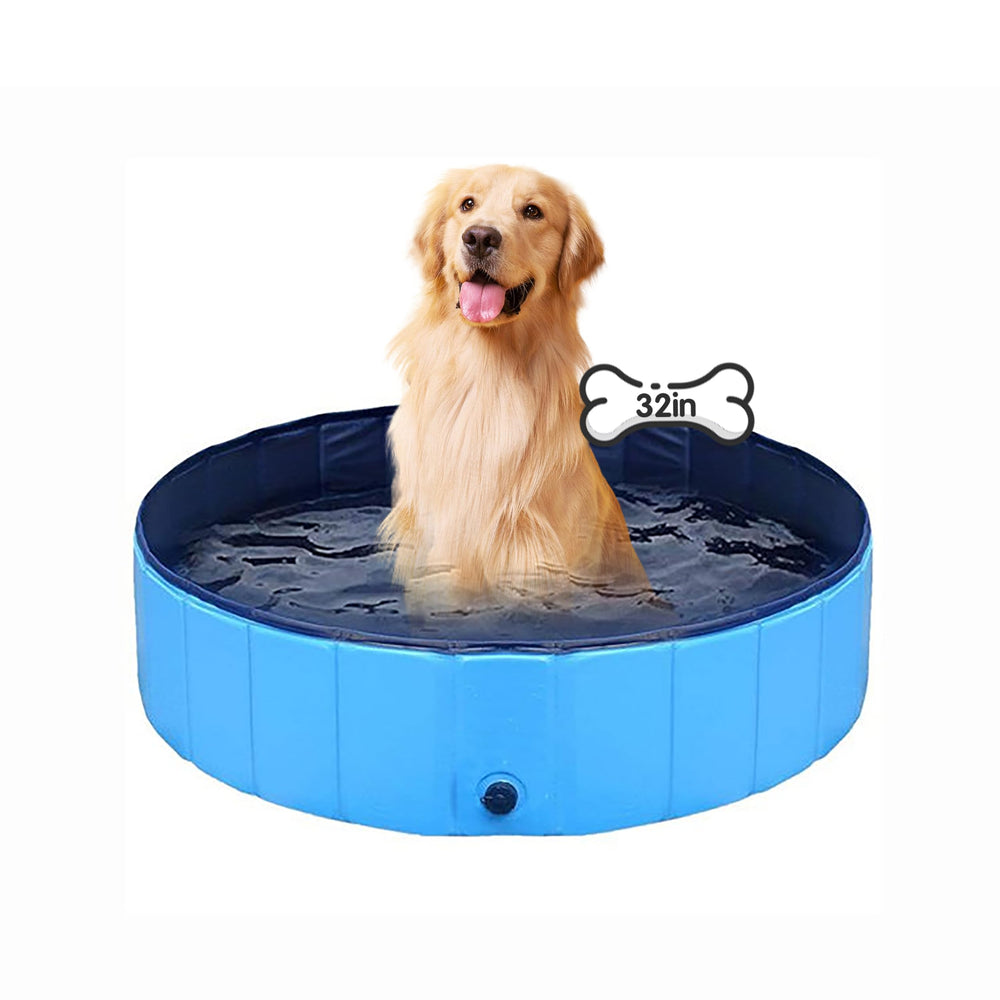 TMbsfatn foldable dog pool 32x8in for easy setup and portability.